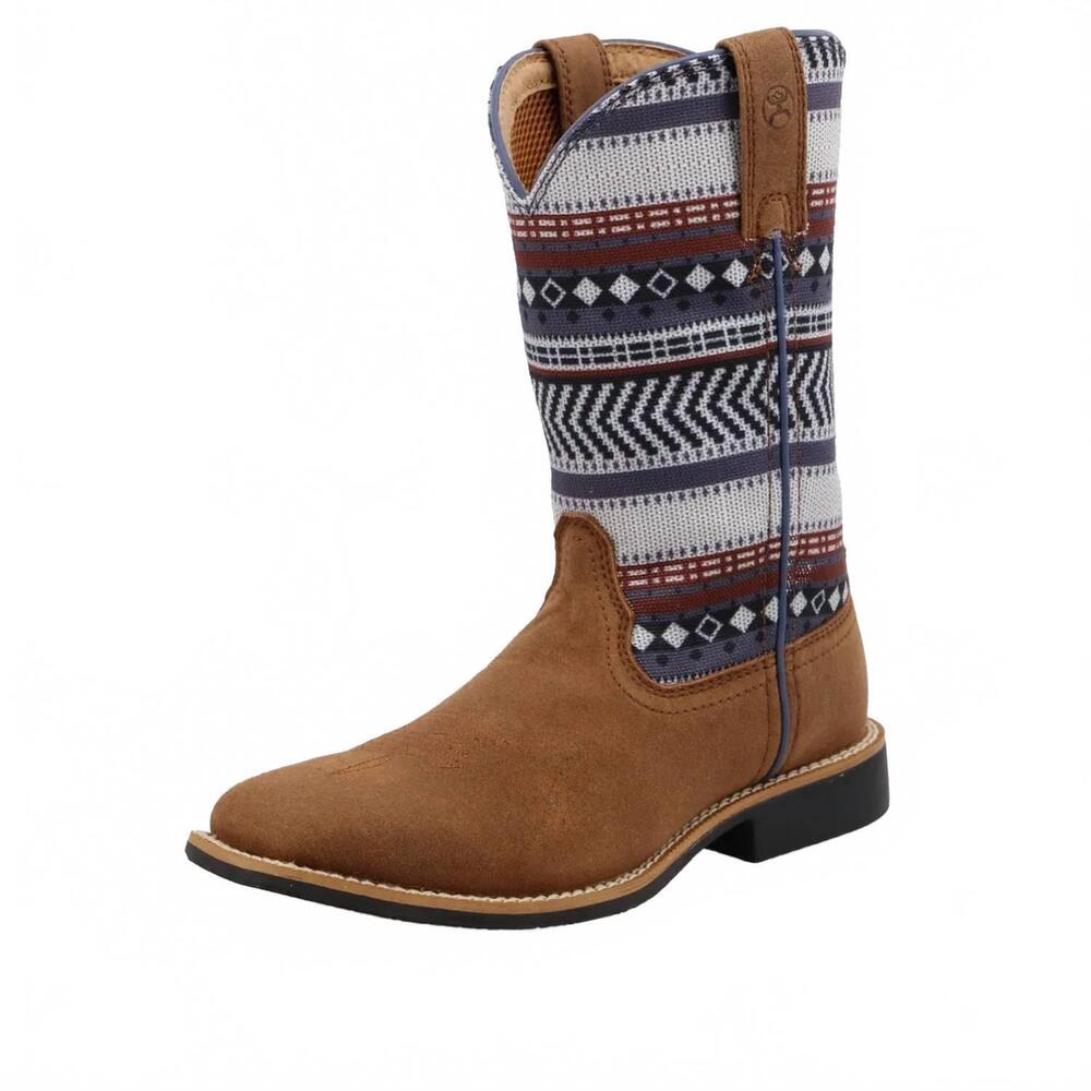 NEW TWISTED X kids' hooey boot in lion brown & ash grey multi